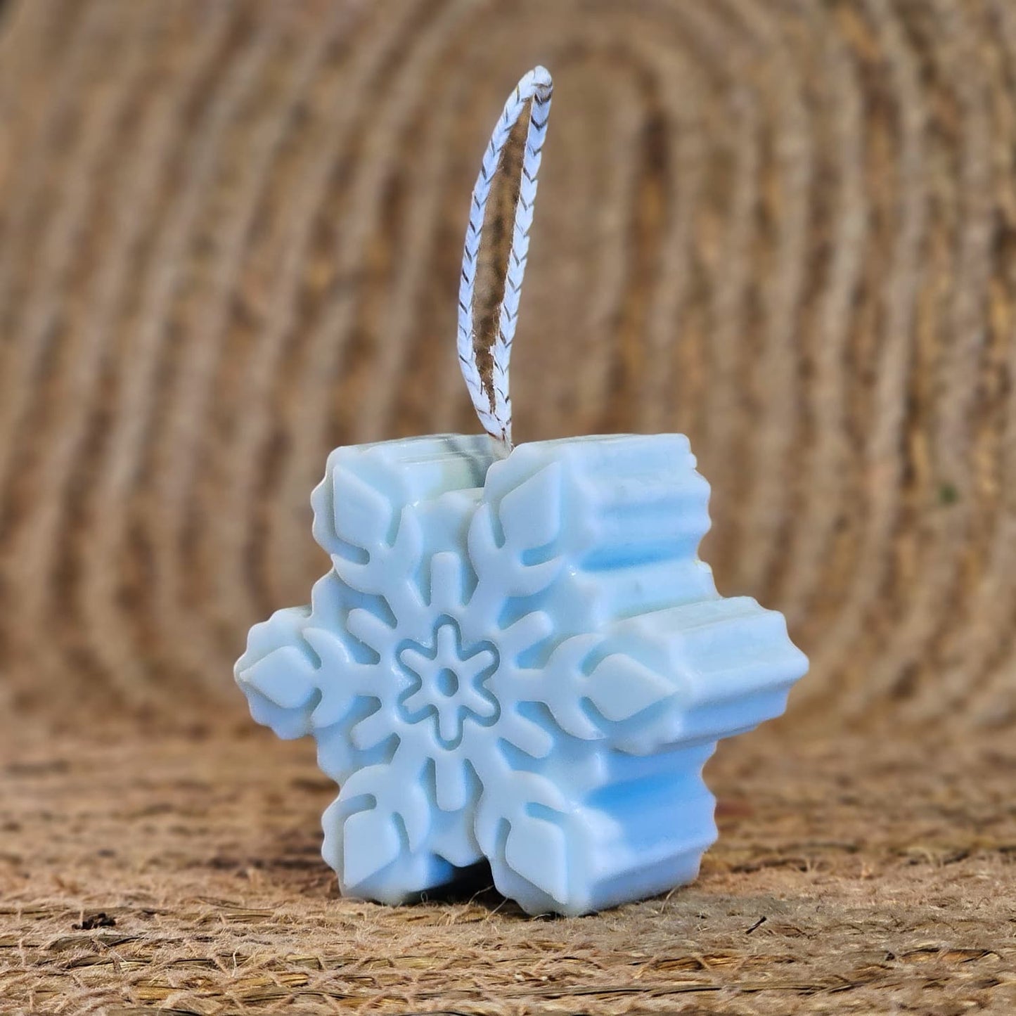 Vela de copo de nieve azul - Vela para árbol de navidad